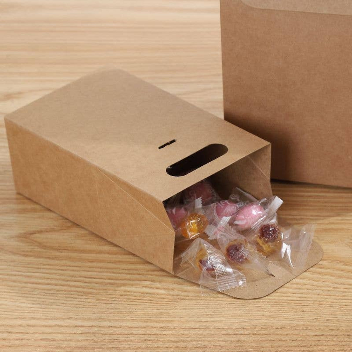 Kraft Handle Gift Box, 24 Pack lifestyle view