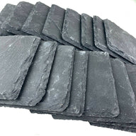 Natural Slate Coaster Set close-up view