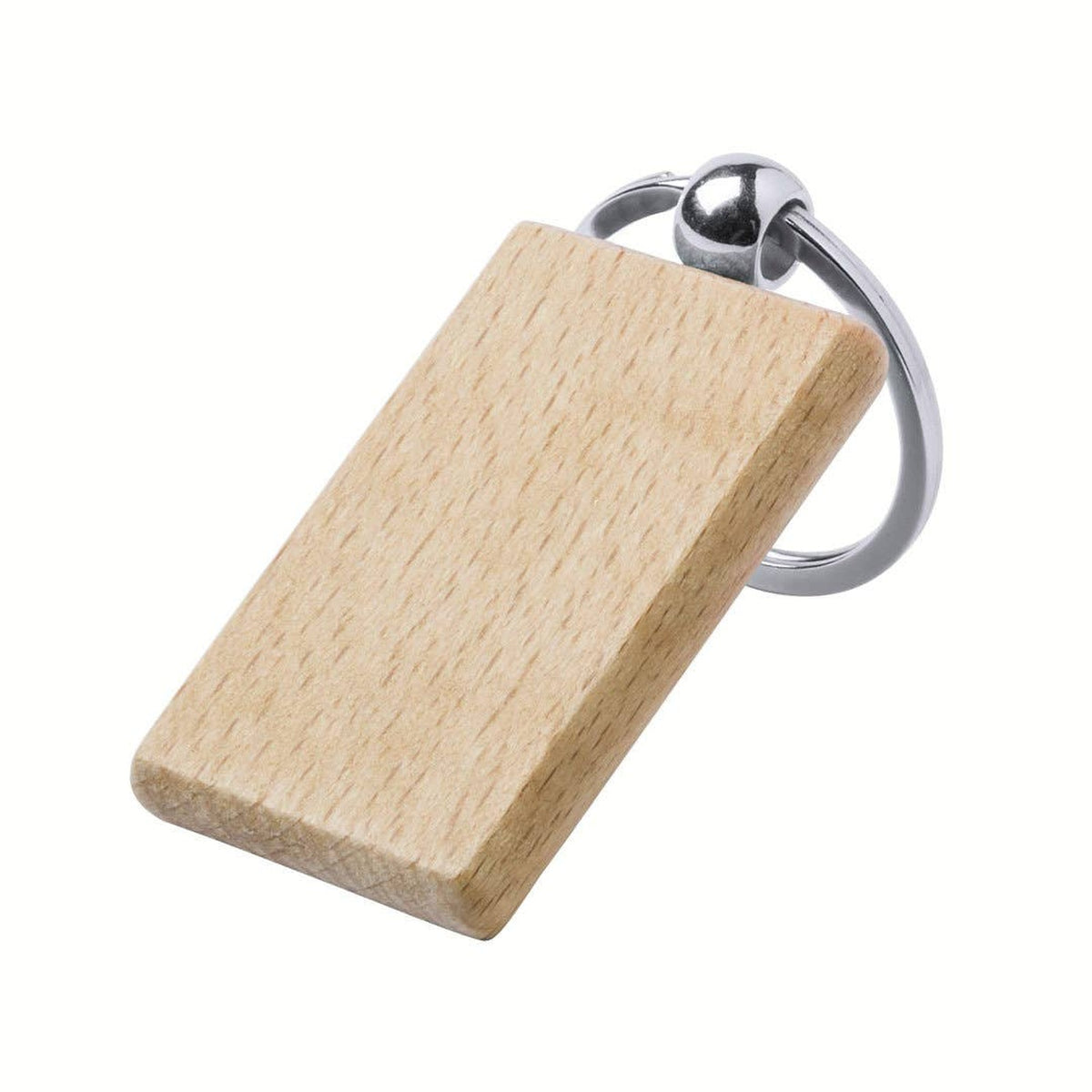 Blank Wooden Keyring close-up view